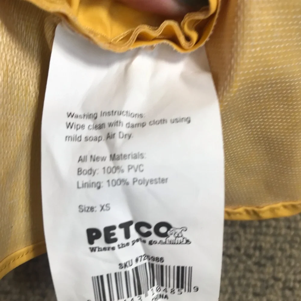 Petco xs pet raincoat